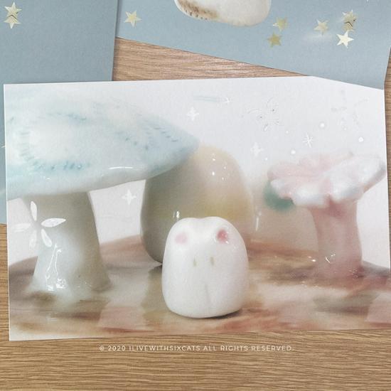 I Live With Six Cats Postcard 3rd 4 Types, Choose 1, a Popular Phrase In Korea