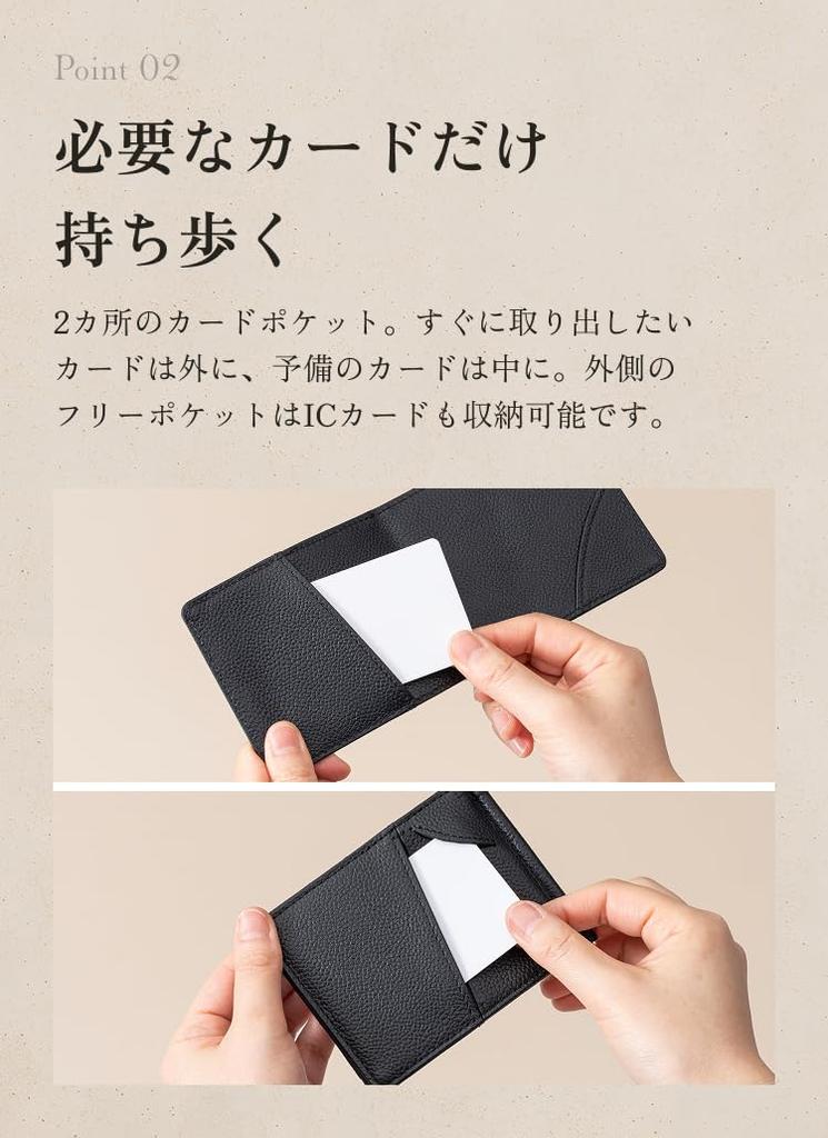 [Business Leather Factory] Money Clip, Water-Repellent Original Leather, Genuine Cowhide Leather, Unisex, with Coin Purse, Two Pockets (Prussian Navy)