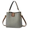 Bucket bag new solid color splicing handbag fashion shoulder messenger bag