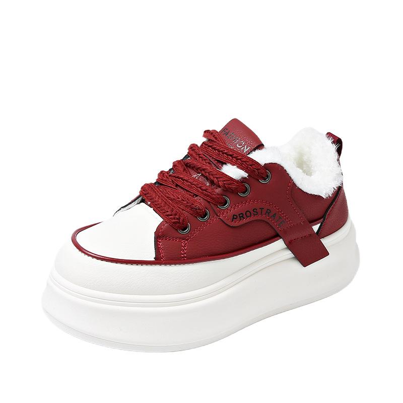 2025 winter velvet little white shoes new Korean version ins female students platform sports board shoes casual shoes HB277-1