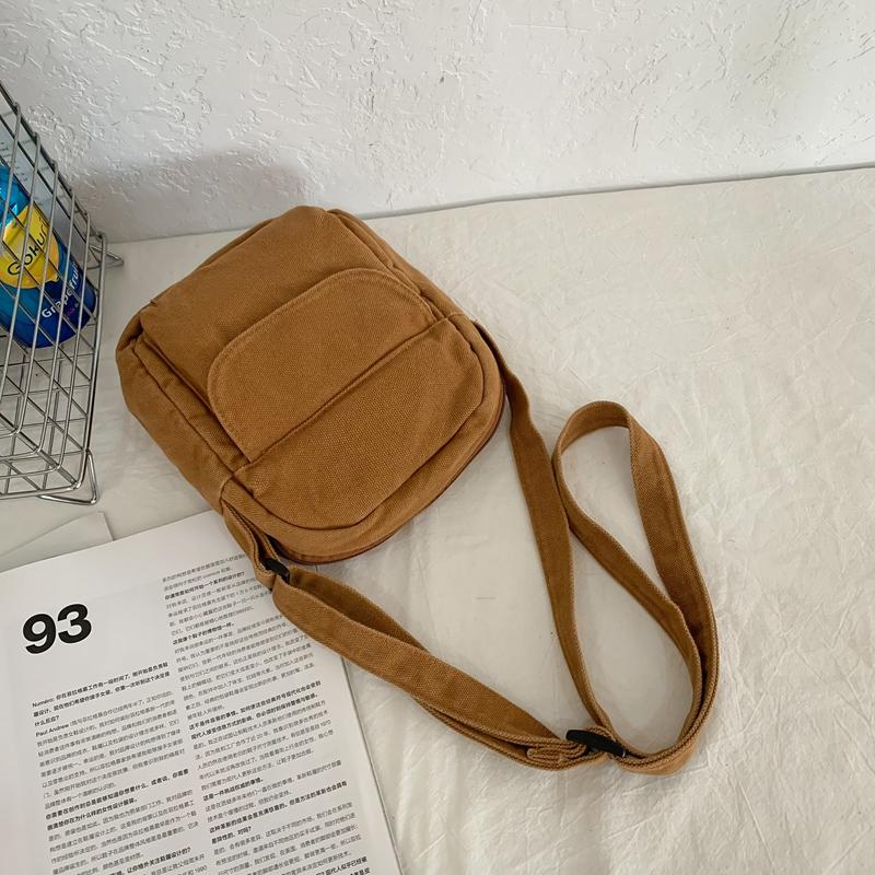 Handytasche Einfarbig Umhängetasche Canvas-Tasche Damen Schultertasche Kleine Tasche