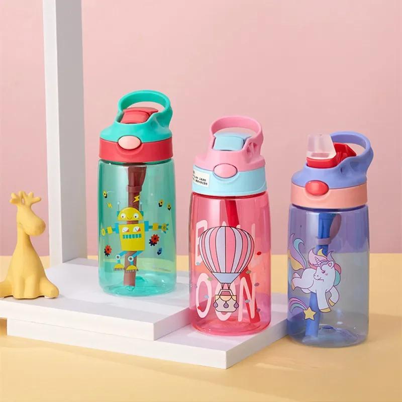 Kids Water Sippy Cup Creative Cartoon Baby Feeding Cups with Straws Leakproof Water Bottles Outdoor Use Lightweight To Carry Childrens Cups