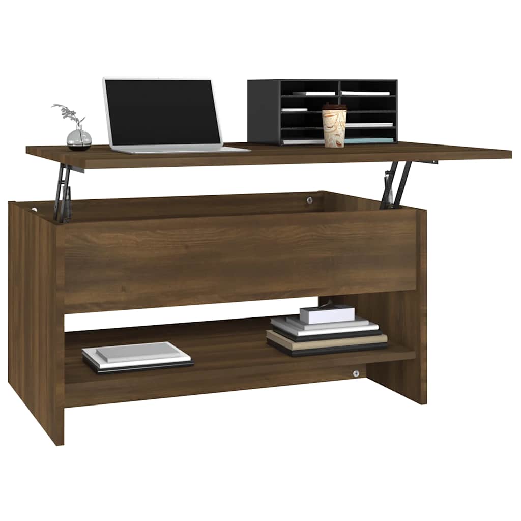 Coffee Table Brown Oak Look 80 X 50 X 40 Cm Engineered Wood