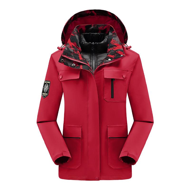 Two-Piece Waterproof Windproof Outdoor Couples Jacket with Cotton Padding