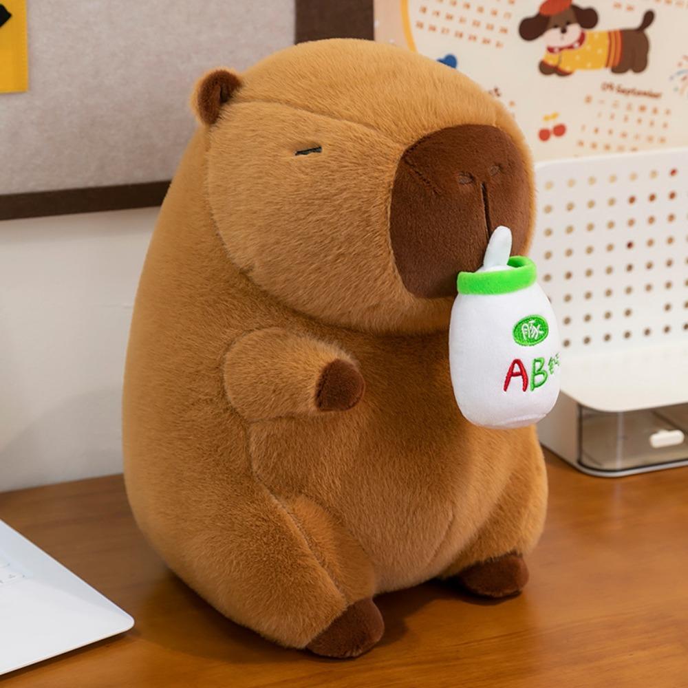 Stuffed Capybara Plush Toy Drink Capybara Fluffty Doll Capybara Plush Doll  Children Gift