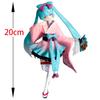 Hatsune Miku Action Figure Cherry Blossom Pink Dress Sitting Posture PVC Model Anime Collectible Gift