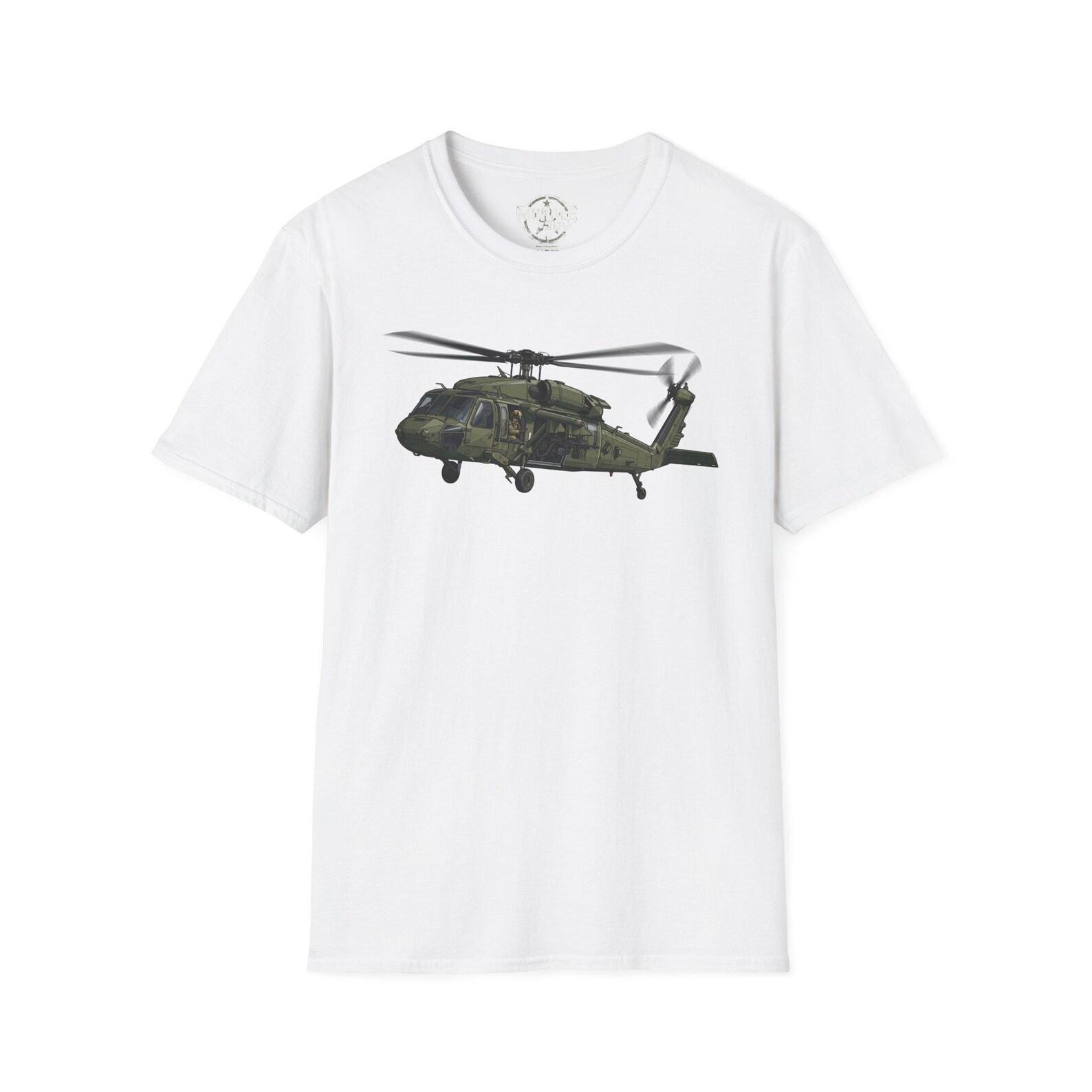 Black Hawk Helicopter T-Shirt | Military Army Aviation Graphic Tee | Veteran Gift 3XL