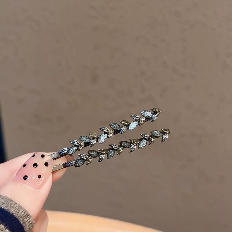 2Pcs Cute And Sweet Women'S Bangs Side Clip Super Fairy Rhinestone Butterfly Hairpins Korean Style Hair Clip Headdress