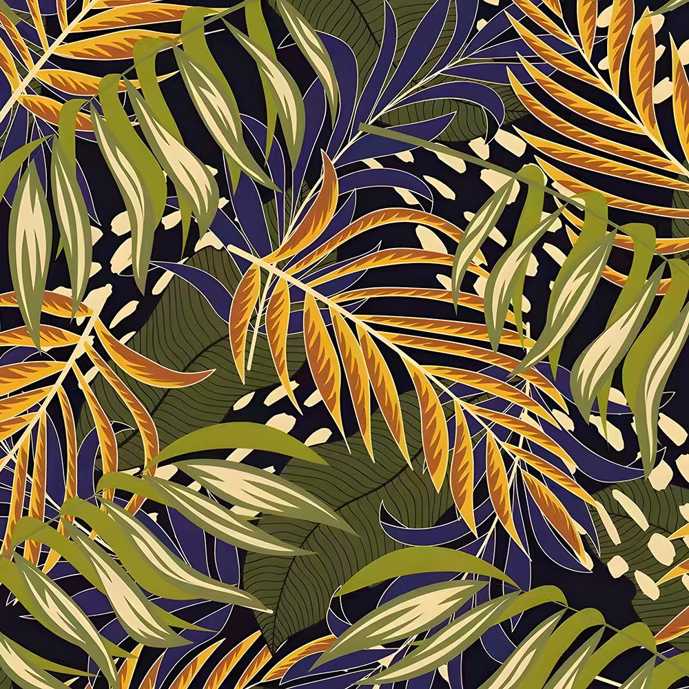 Tropical Leaf Shower Curtain - Vibrant Palm & Monstera Design, Polyester, Machine Washable, Privacy & Style Bath Decor