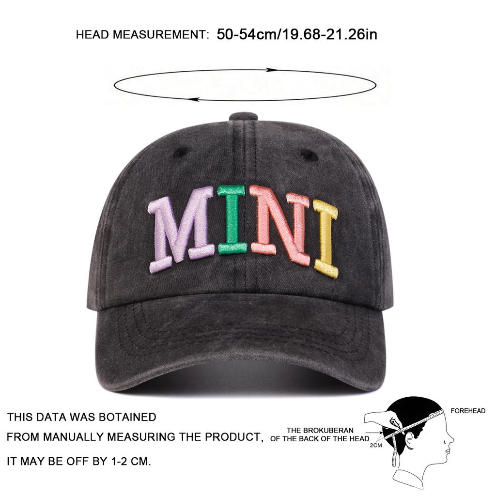 MAMA MINI Bunte Buchstaben Bestickte Baseballkappe Familienhüte Outdoor Verstellbar Sonnenschutz Freizeit Hut Frühling Herbst Reise Tourismus Strandurlaub