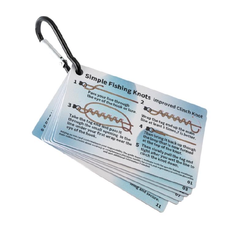 

1 Набор Карточек-Инструкций по Рыболовным Узлам Набор Карточек-Руководств по Способам Включая 12 Техник Узлов для Привязывания Принадлежностей Компактный Размер 1