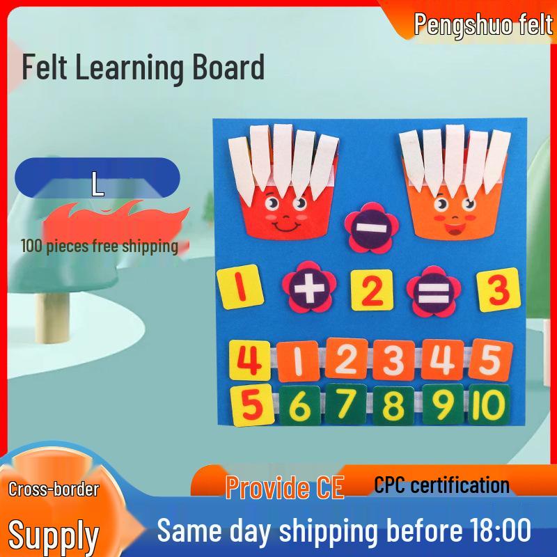 Children's Cartoon DIY Felt Learning Board for Early Education and Arithmetic