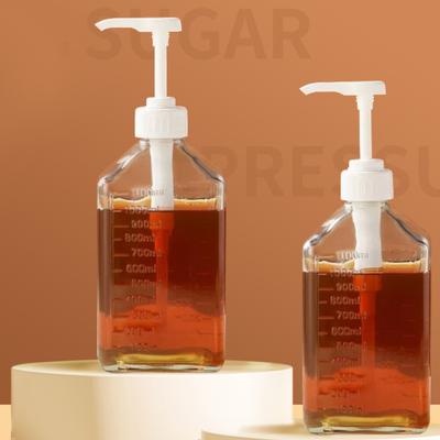 1100Ml Coffee Syrup Dispenser Multi-Function Honey Sauce Ketchup Bottle W/Pump