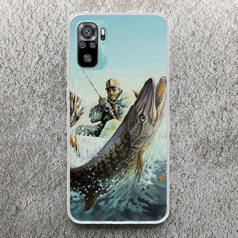 Carp Fish Fishing Rod Hook Print Soft Case for Xiaomi Redmi Note 14 13 12S 11S Phone Shell 10 Pro Plus 11E 11T 12 11 10S 5G Cove