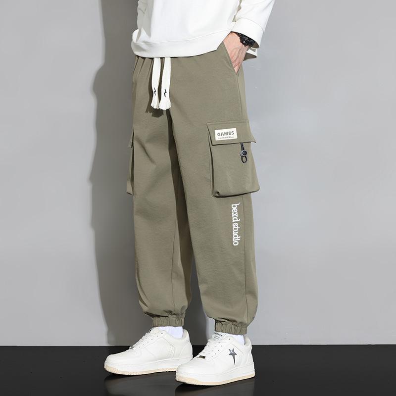 

Men s 2023 Autumn Loose Fit Cargo Sweatpants with Cuffs and Multi-Pockets L