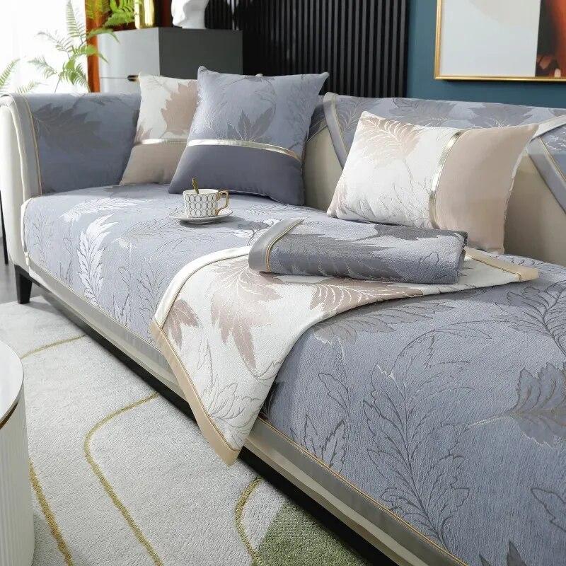 Chenille Light Luxury Sofa Cushion Four Seasons Universal High End Anti Slip Modern Advanced Sense Sofa Cover