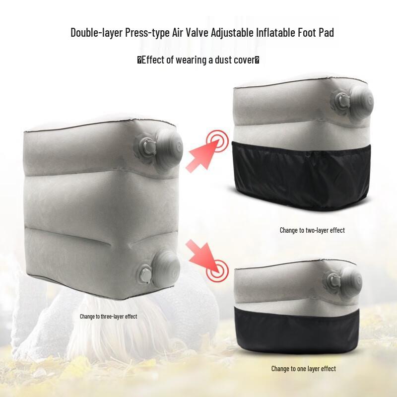 Press-to-Inflate Adjustable Travel Footrest Pillow