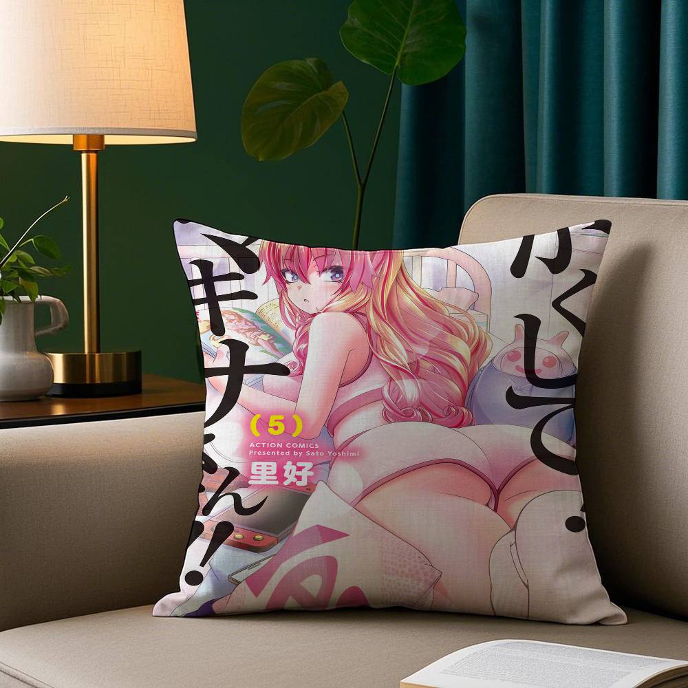 Sexy Anime Mädchen Kissenbezug Plüschstoff Weicher Kissenbezug Beidseitiger Druck Sofakissenbezug Überwurf
