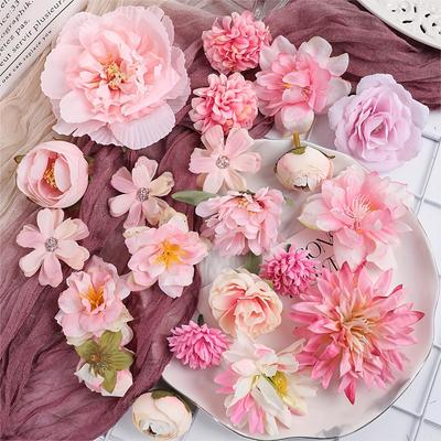 21 Silk Artificial Flower Assortment Kit for DIY Crafts, Daisies Mixed Varieties, Perfect for Valentine's Day Decorations and Arrangements