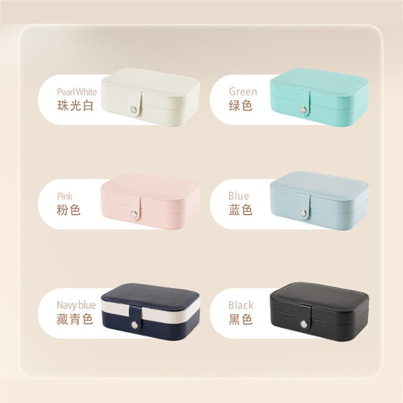 Portable Jewelry Box Jewelry Organizer Display Travel Jewelry Case Boxes Button Leather Storage Zipper Jewelers