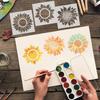 Large, Garden Sunflowers, Flowers, DIY, Hollow Out Painting Template, Made of PET Material, Easy To Clean, Artistic Decoration