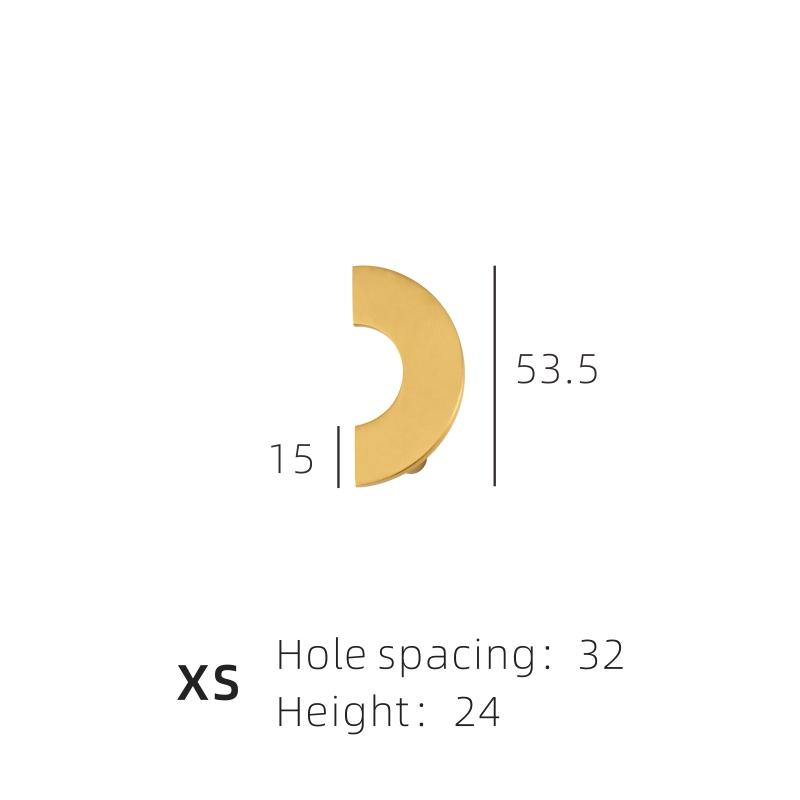 Dooroom Brass Furniture Handles Modern Light Luxury Semi Circle Pulls Wardrobe Dresser Cupboard Cabinet Drawer Half Moon Knobs