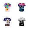 Space Galaxy Skull 3d Print Womens Mens Casual Tshirt Short Sleeve Graphic Tee With Vibrant Design