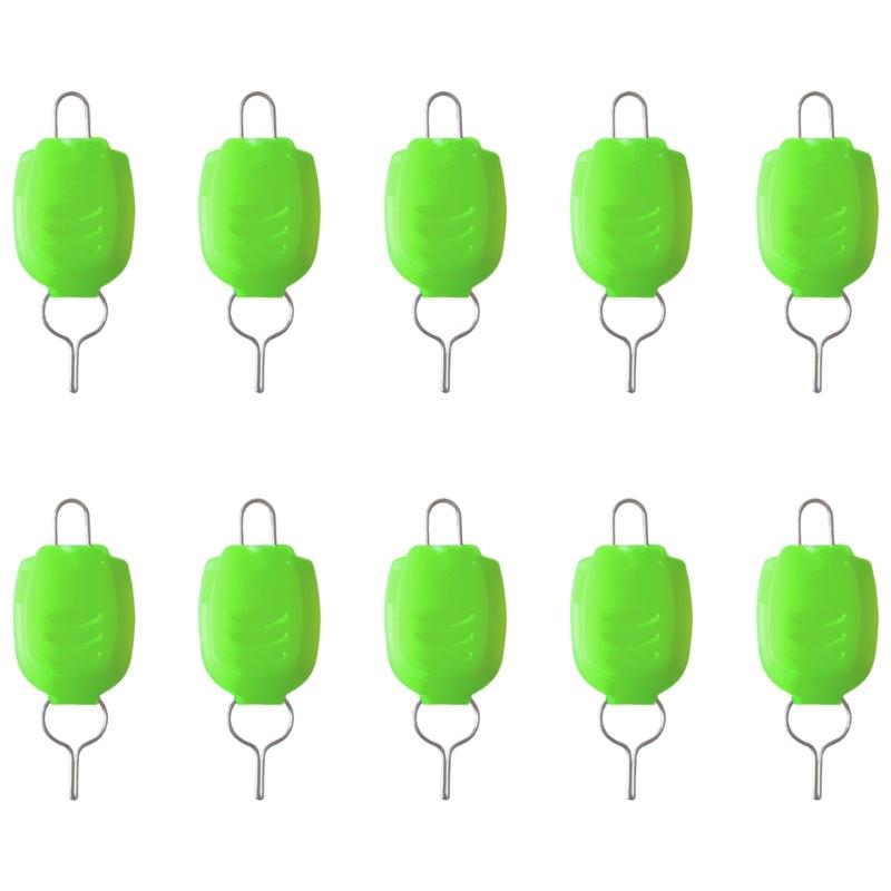 10pcs Fishing Line Holder Universal Baitcasting Reel Line Clip Holder Buckle Stoppers Keeper Fishing Accessories зелёный