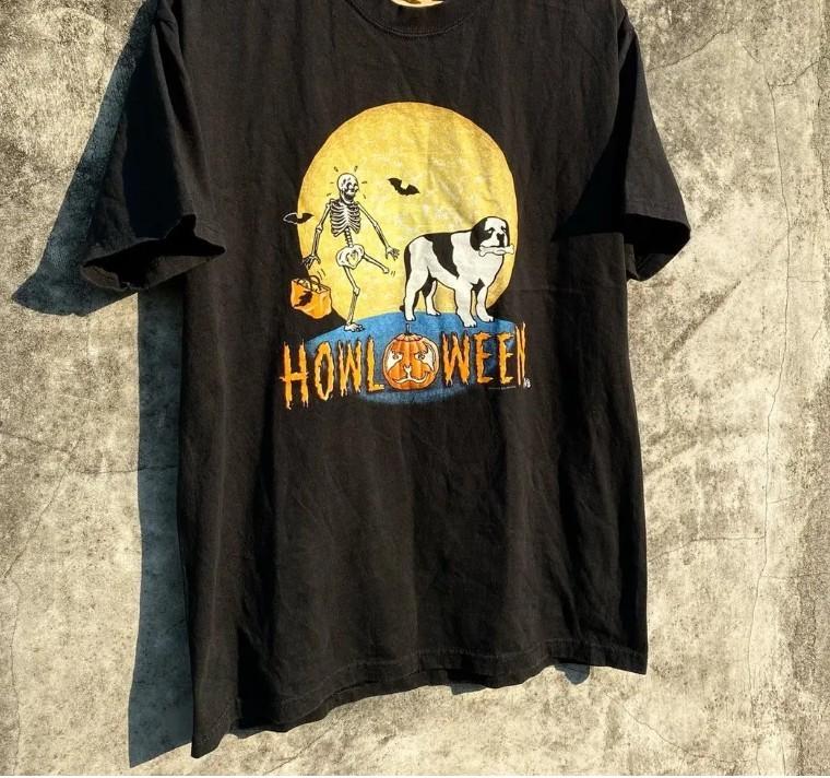 Vtg.1997s Big Dog Halloween Glow In The Dark XXL