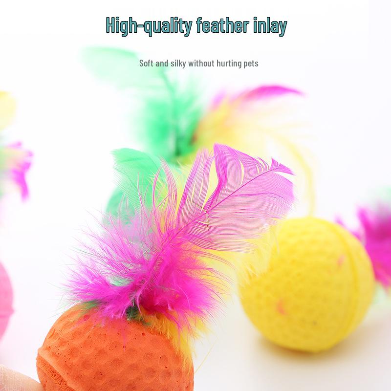 Cat Toy: Interactive Elastic Foam Ball with Feathers