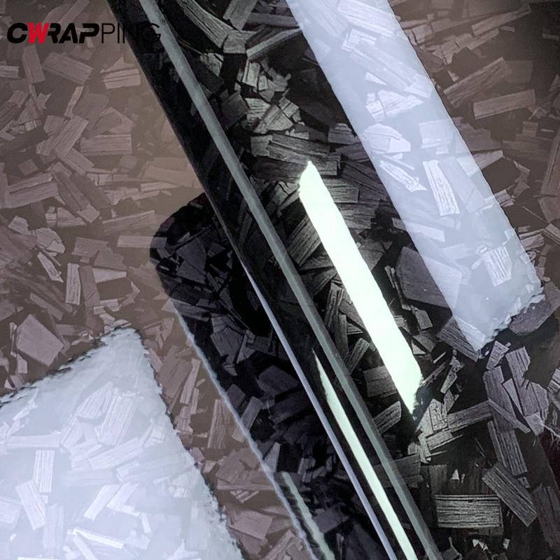 Carbon Fiber Warp Glossy Black Car Film Vinyl Auto Tuning Forged Carbon Fiber Vinyl Wrap Decals Car Stickers for Car Accessories 20cmx152cm