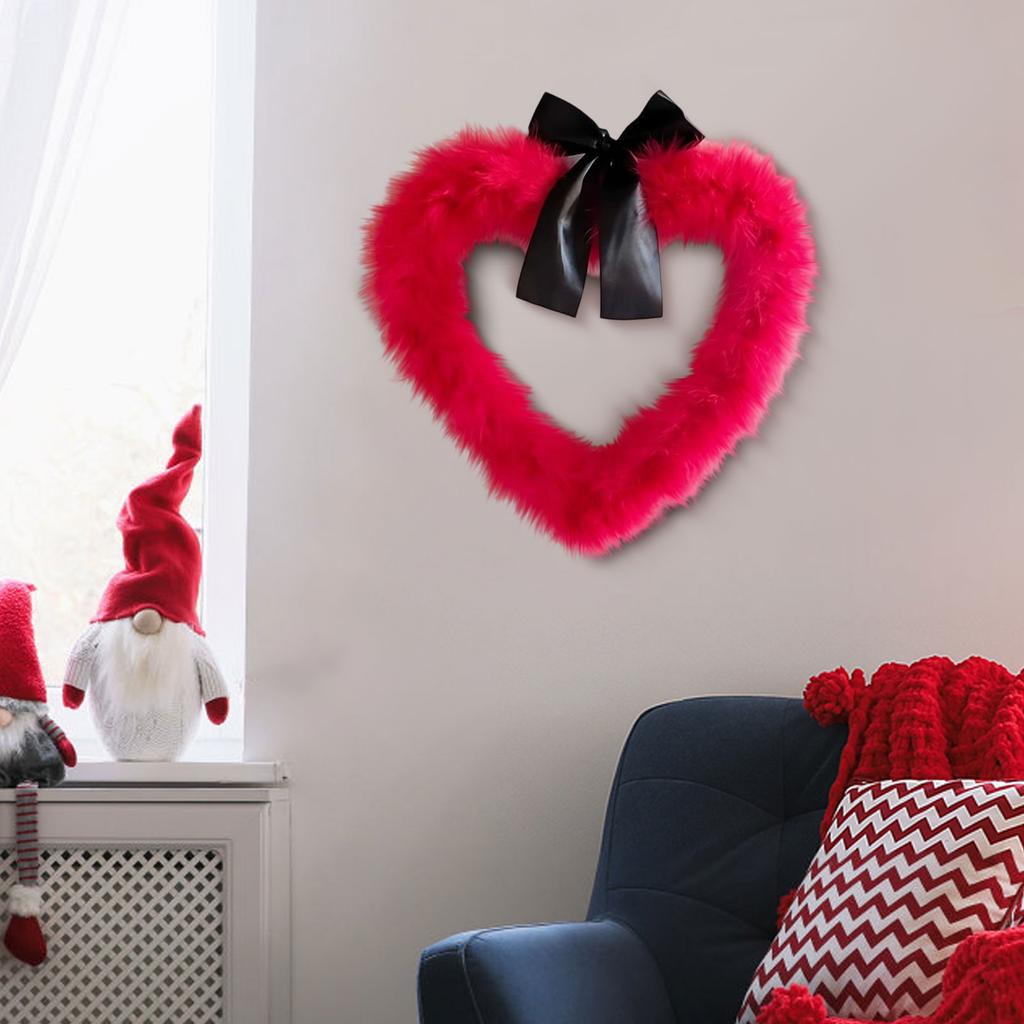 Large Heart,shaped Bow Wreath, Valentine's Day Scene Decoration Props, Valentine's Day Decorative Hanging Ornaments And Display Items.