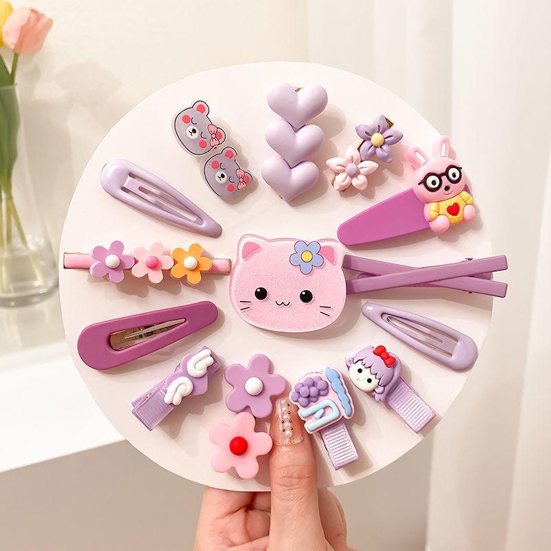 14 / 42Pcs Cartoon Baby Hair Clip Set Flower Fruit Baby Girl Barrettes Bangs Hairpins Kids Hair Accessories