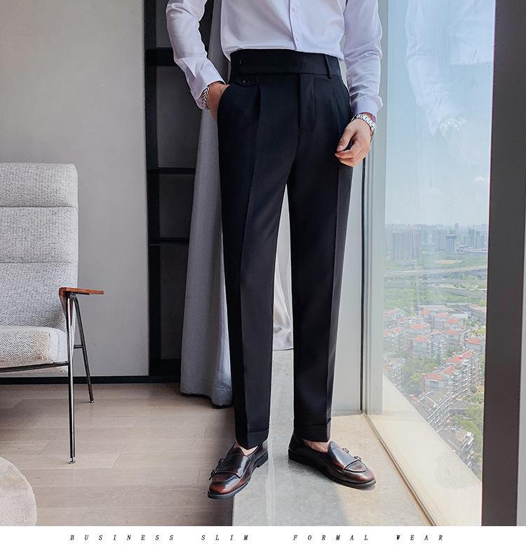 Men's Retro Designer Nine-Point Casual Pants - Wrinkle-Resistant & Stylish