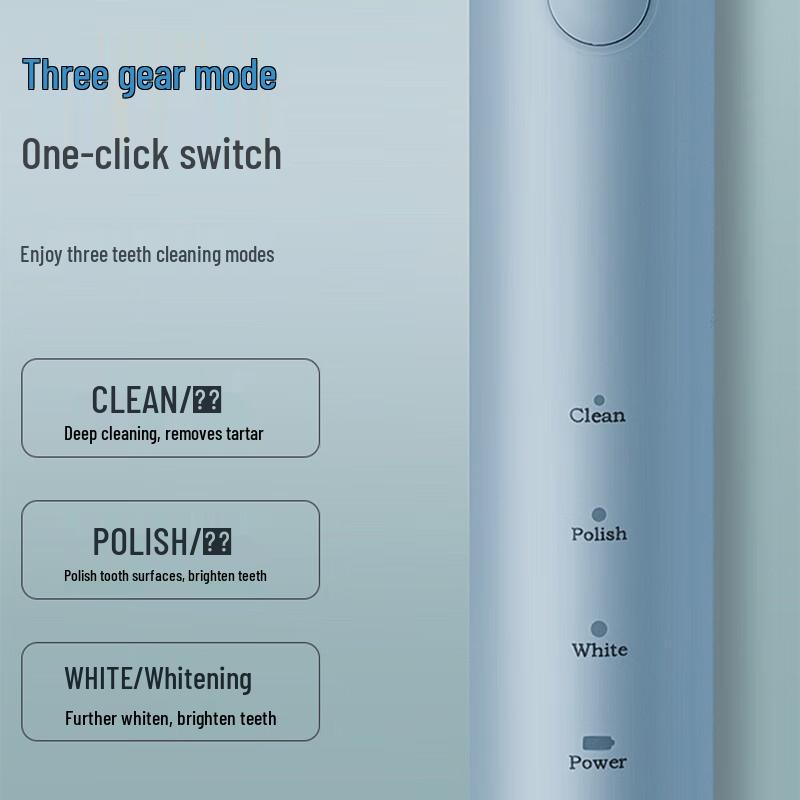 Qianbaimai Smart Sonic Electric Toothbrush CN Plug (adapter Included)