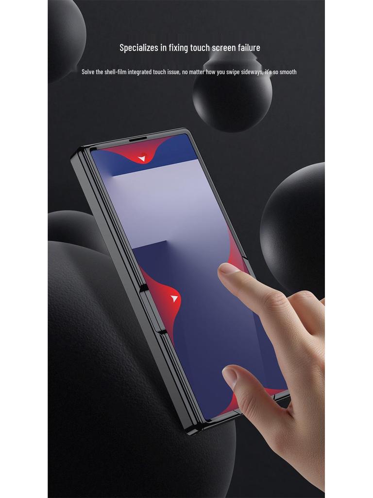 Samsung Z Fold7 Luxury Transparent Electroplated Case with Hinge Bracket & Film