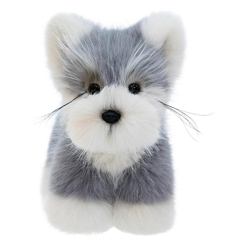 Mengbang Schnauzer Plush Dog Toy - Soothing Doll for Kids' Birthdays