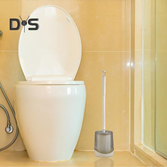 Toilettenbürste mit Halter, Toilettenbürsten aus Kunststoff, Badezimmer-Toilettenbürsten, feiner Bürstenkopf, verlängerter Griff, wandmontierbare Toilettenschüsselbürste