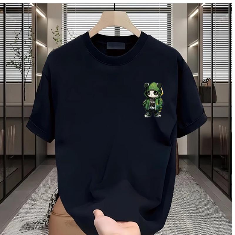 

2025 Досуговая мужская футболка премиум-класса с принтом, летняя, 100% хлопок, модный бренд, свободный топ-футболка XL