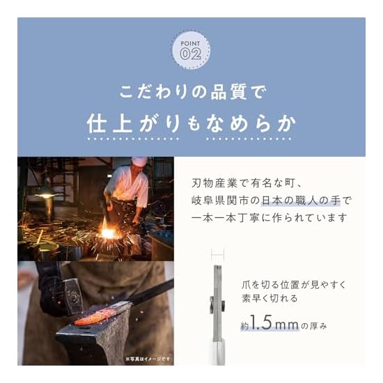 [Necoichi Official Limited Model]Stress-free, Clean-cut Nail Clippers for Cats, Made In Japan (Blue)