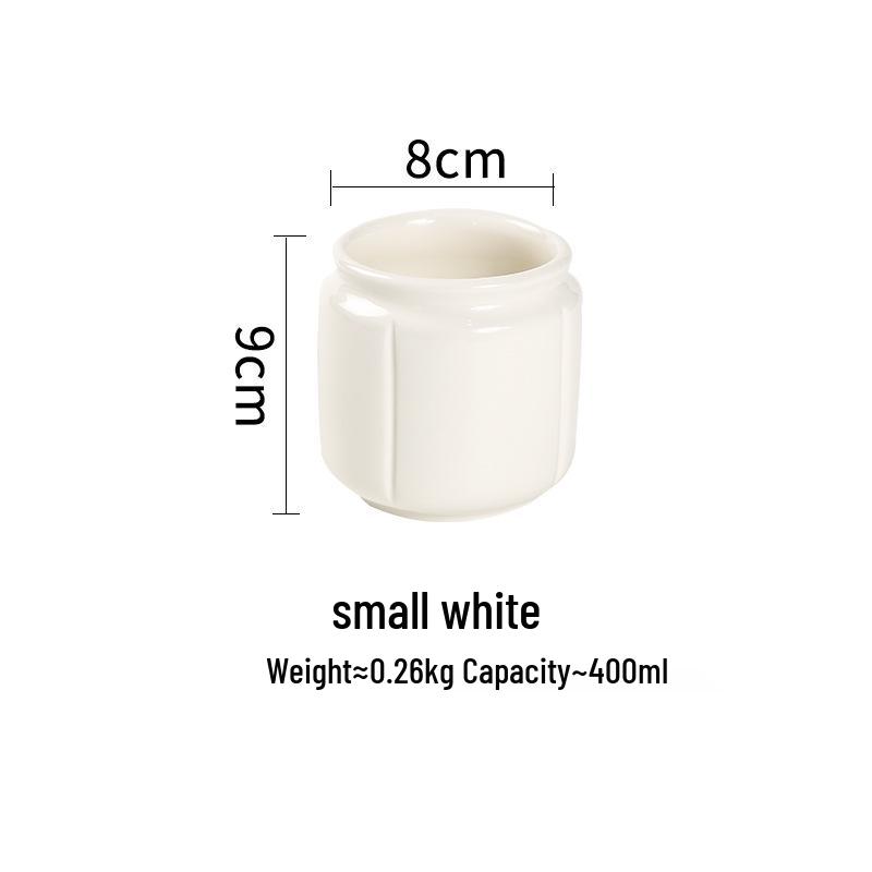 

European Ceramic Kitchen Storage Jar for Chopsticks, Forks, Knives, and Spoons White Small белый