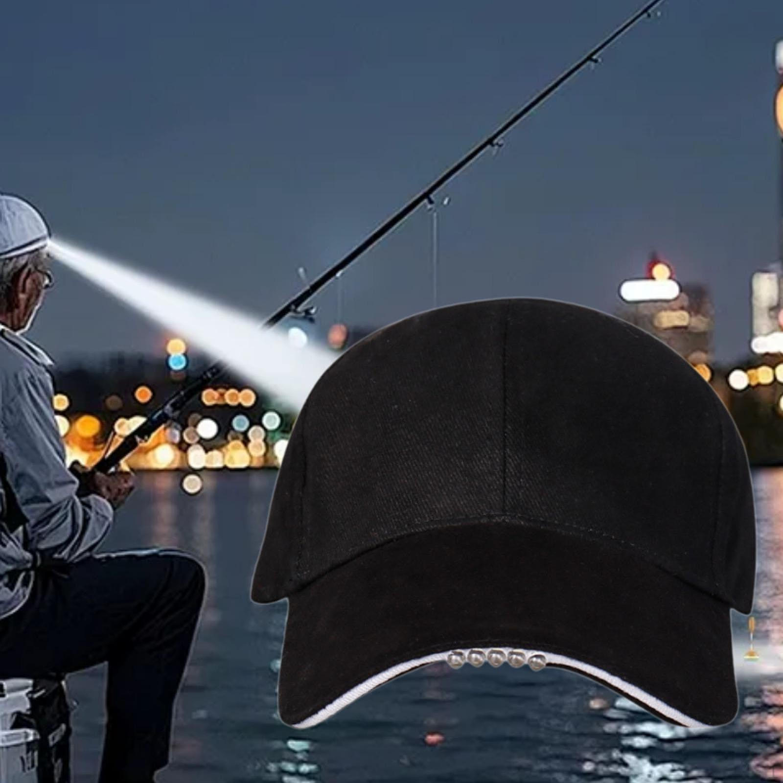 

Бейсболка с фонариком Налобный фонарь Регулируемая Портативная Рыбацкая шляпа Фара для мужчин Папа Муж Спорт чёрный