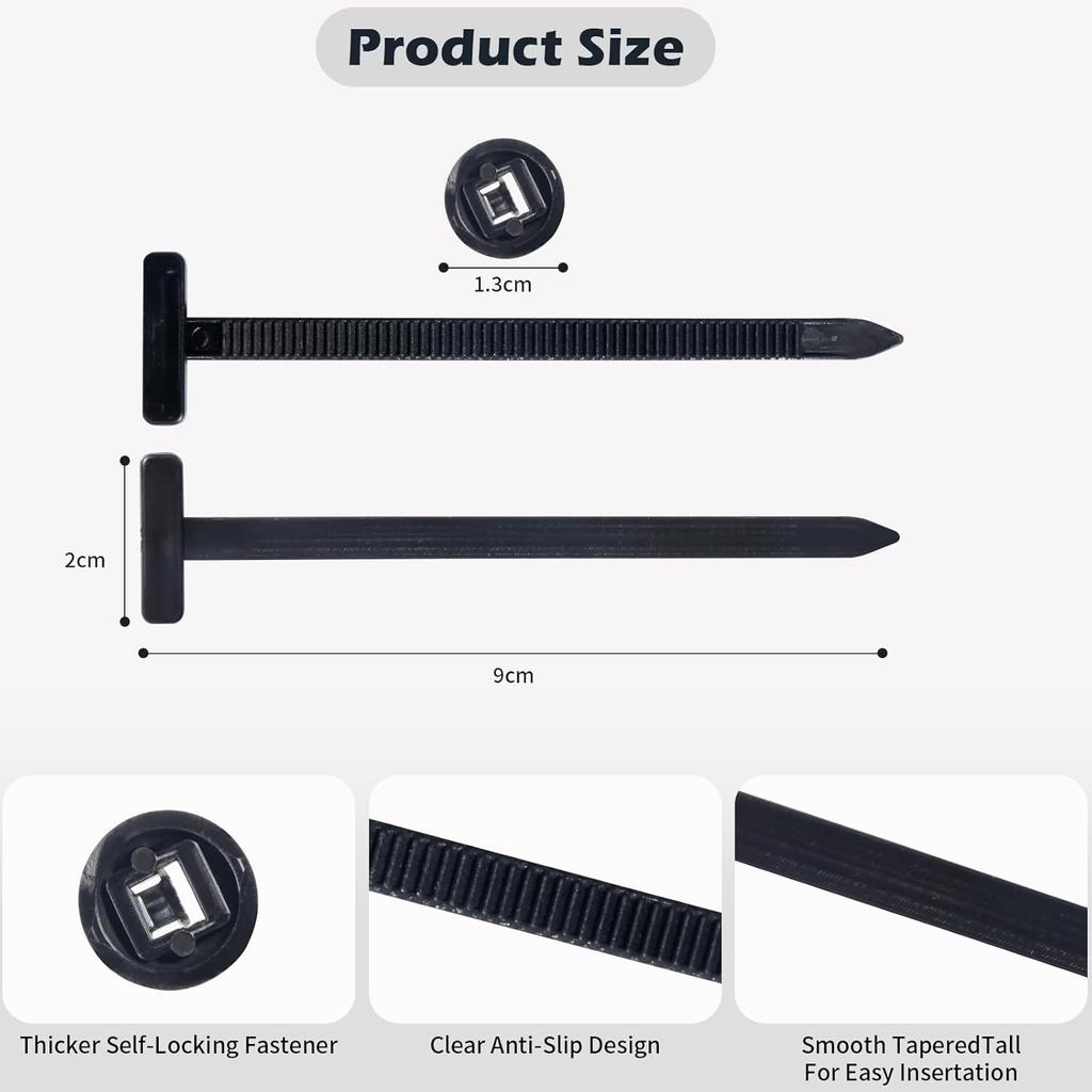 100PCS Nylon Universal Cable Tie Buckle, New Multifunctional Cable Ties Tool Fasteners, UV Resistant Automotive Zipper Clips, Heavy Duty Self-Locking