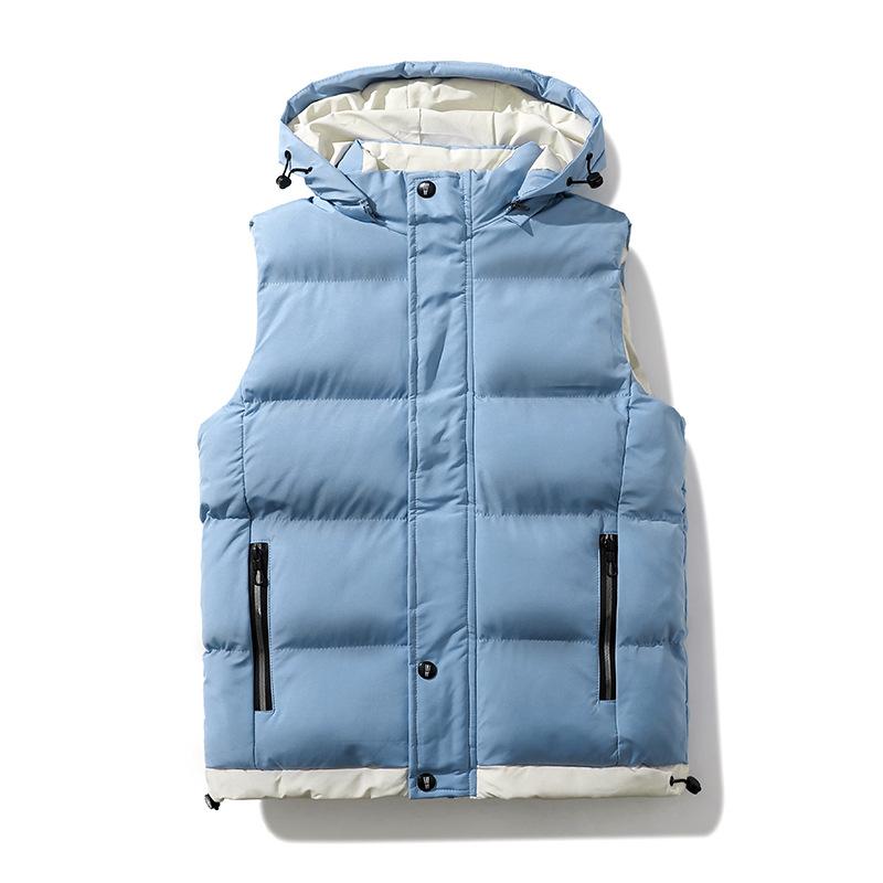 Thickened Hooded Vest In Autumn and Winter Men's Vest Large Size Vest Cotton Coat Horse Clip Jacket Men