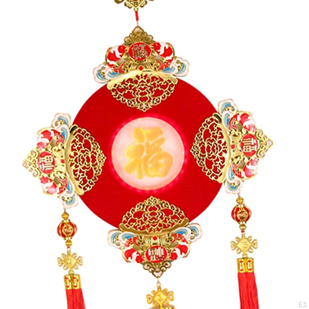 Chinese Year Hanging Ornament with Light Lunar Spring Festival Pendant Tassel