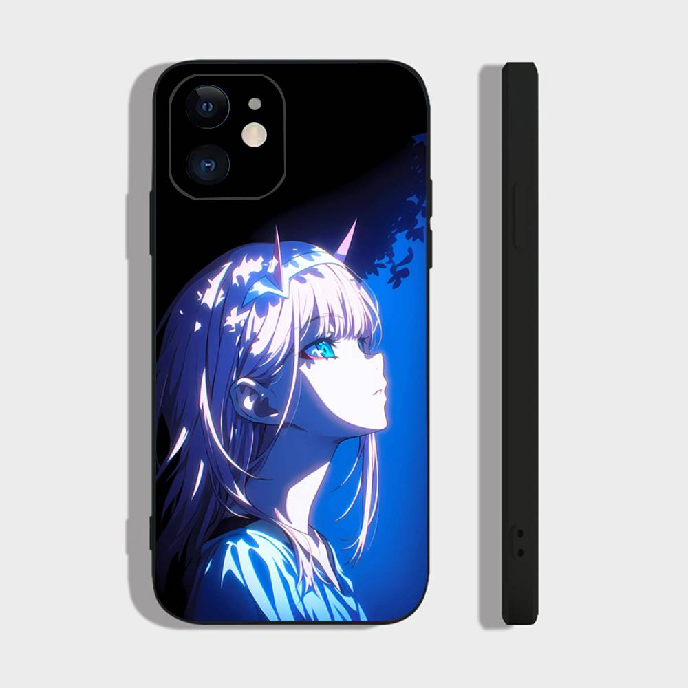 Zero Two Animation DARLING In The FRANXX Phone Case For IPhone 17 Air 16 15 14 13 Pro Max 11 12 Black Silicone Cover