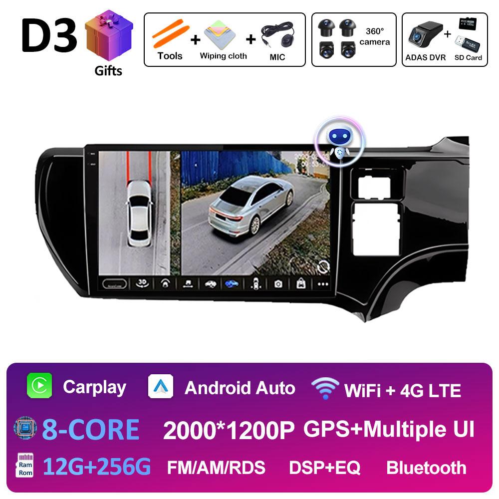 Android Auto Wireless Carplay For Toyota Aqua 2011 2012 2013 - 2017 Bluetooth Car Multimedia Video Radio Player Accessories WIFI