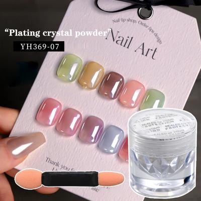 Aurorawhite Nails Glitter Dust Chrome Moonlight White Rubbing On Powder