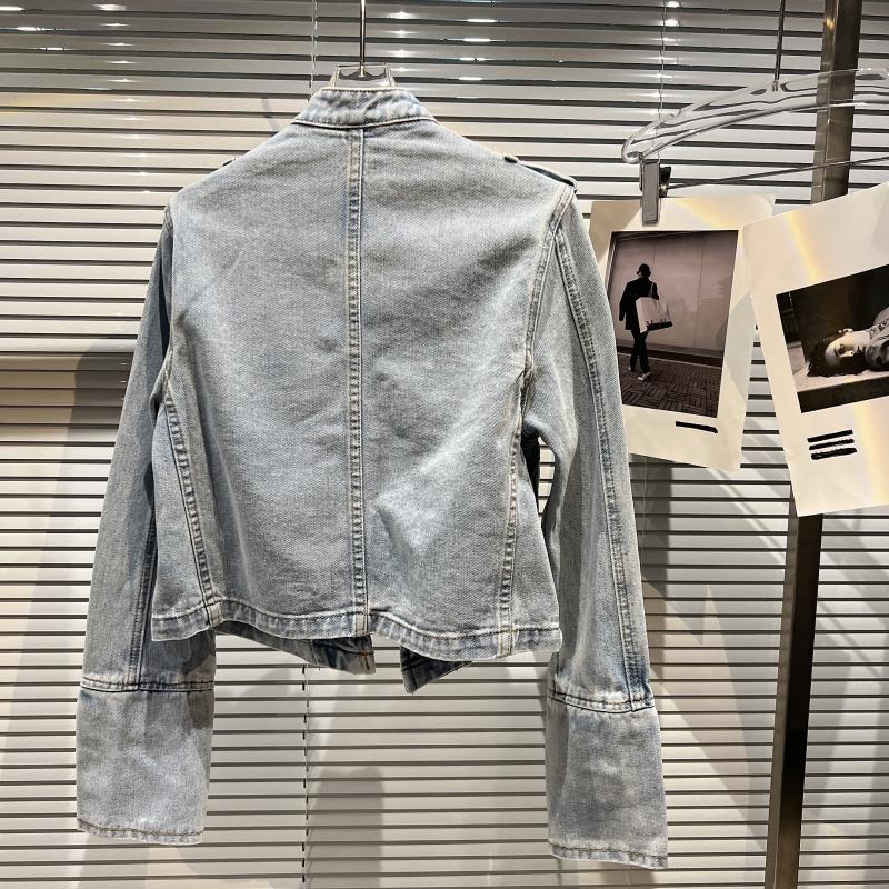 DRIPX Autumn New Fashion Metal Buckle Design Shoulder Strap Denim Short Jacket For Women High Street Coat Female