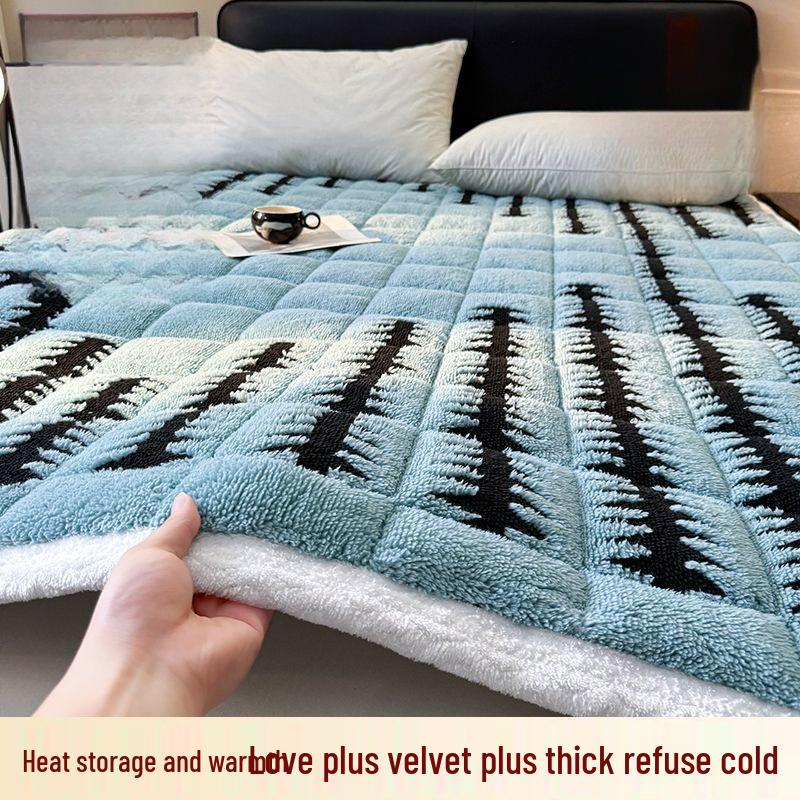 Zimní sametová podložka na matraci G5Z - Silný coral fleece topper pro studentskou postel